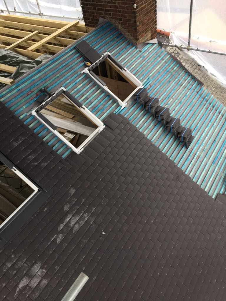 Complete roof replacement in Bexleyheath with new concrete interlocking tiles, membrane and battens